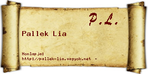 Pallek Lia névjegykártya